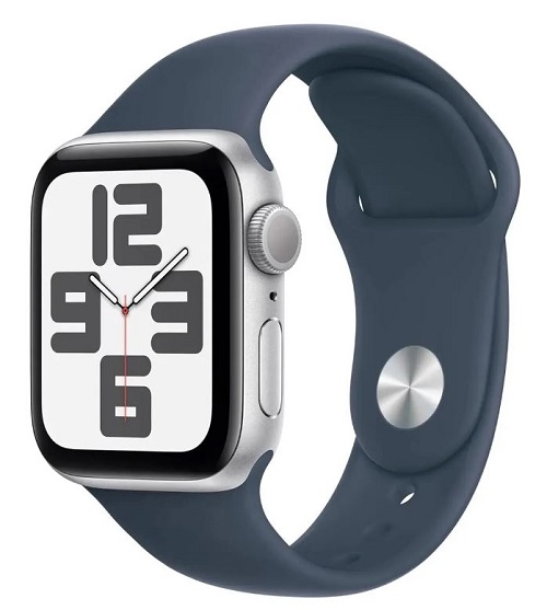 

Часы Apple Watch SE (2nd Gen 2023) 40mm Silver Aluminium Case with Storm Blue Sport Band M/L (MRE23LL/A), Watch SE (2nd Gen 2023) 40mm