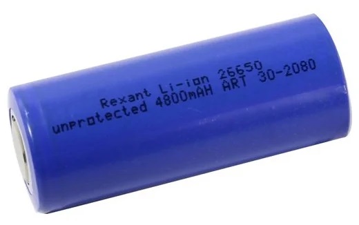 

Аккумулятор Rexant 30-2080 Li-ion 26650 unprotected 4800 mAH 3.7 В, 30-2080