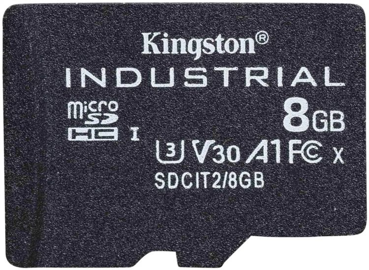 Промышленная карта памяти MicroSDHC 8Gb Kingston SDCIT2/8GBSP ndustrial C10 A1 pSLC Card Single Pack w/o Adapter