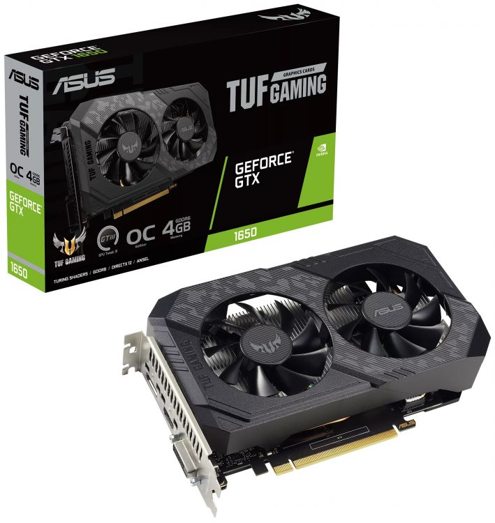 

Видеокарта PCI-E ASUS GeForce GTX 1650 TUF GAMING OC (TUF-GTX1650-O4GD6-P-V2-GAMING) 4GB GDDR6 128bit 12nm 1410/12000MHz DVI-D/HDMI/DP, GeForce GTX 1650 TUF GAMING OC (TUF-GTX1650-O4GD6-P-V2-GAMING)