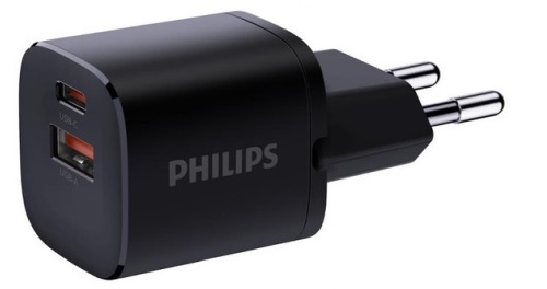 

Зарядное устройство сетевое Philips DLP2561DB/97 PD33W + кабель USB C - USB C черное, DLP2561DB/97