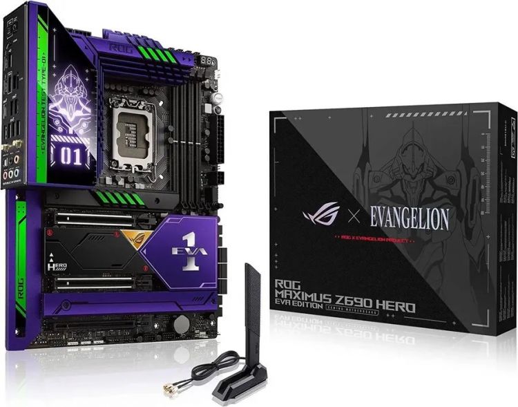 Материнская плата ATX ASUS ROG Maximus Z690 Hero EVA Edition (LGA1700, Z690, 4*DDR5 (6400), 6*SATA 6G RAID, 5*M.2, 3*PCIE, 2*2.5Glan, WiFi, BT, 3*USB