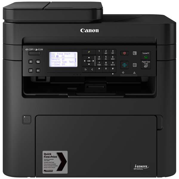 

МФУ лазерное черно-белое Canon MF264dw 2925C016 A4, 1200dpi, 28ppm, duplex, ADF35, USB/LAN/Wi-Fi, 256mb, tray 250 (2925C020/5938C017), MF264dw