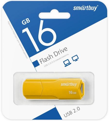 

Накопитель USB 2.0 16GB SmartBuy SB16GBCLU-Y, SB16GBCLU-Y