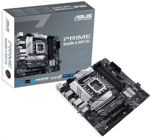 Материнская плата mATX ASUS PRIME B660M-A WIFI D4 (LGA1700, B660, 4*DDR4(5333), 4*SATA 6G RAID, 2*M.