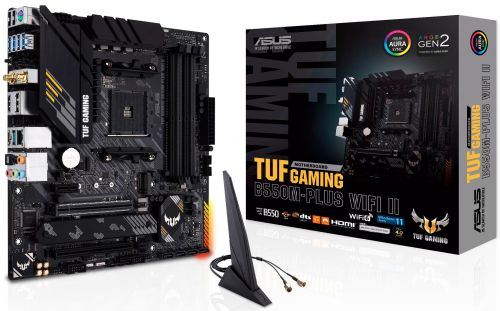 Материнская плата mATX ASUS TUF GAMING B550M-PLUS WIFI II 90MB19Y0-M0EAY0 AM4, B550, 4*DDR4, HDMI, D