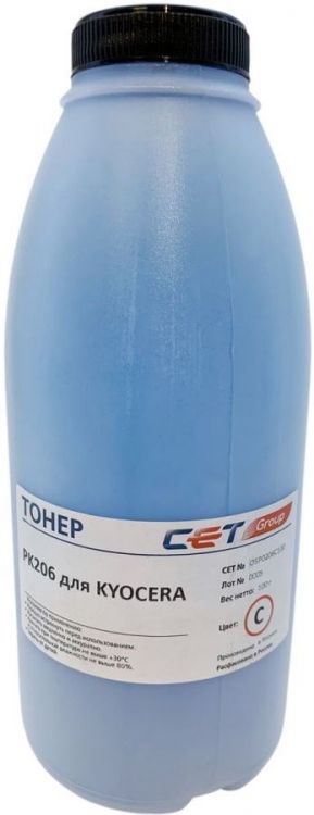 

Тонер CET OSP0206C-100 PK206 голубой бутылка 100гр. для принтера Kyocera Ecosys M6030cdn/6035cidn/6530cdn/P6035cdn, OSP0206C-100