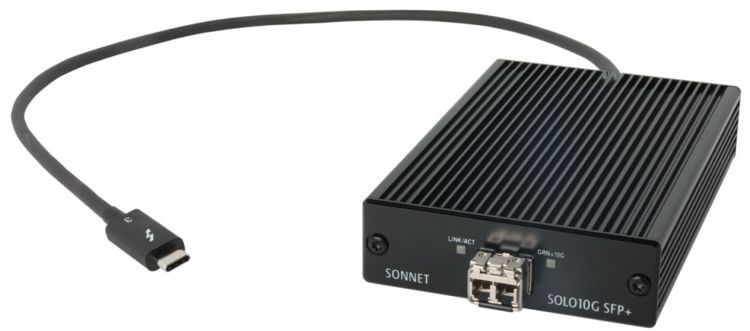 

Контроллер Sonnet SOLO10G-SFP-T3 Thunderbolt 3 to SFP+ 10 Gigabit Ethernet, SOLO10G-SFP-T3