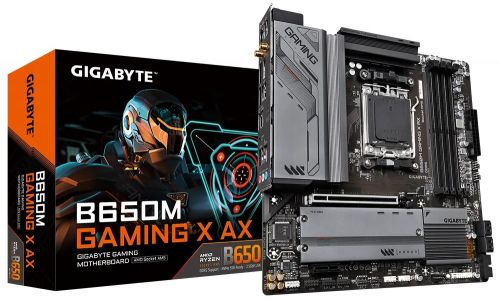 Материнская плата mATX GIGABYTE B650M GAMING X AX (AM5, AMD B650, 4*DDR5 (6400), 4*SATA 6G RAID, 2*M