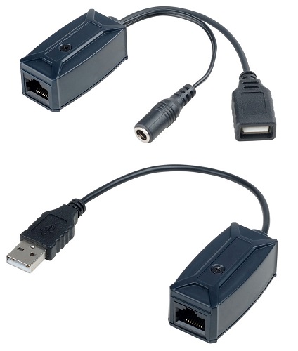 Удлинитель SC&T UE01 без БП USB интерфейса по кабелю витой пары (CAT5 и выше), комплект приёмник+передатчик, поддерживает USB 1.1. Расстояние передачи