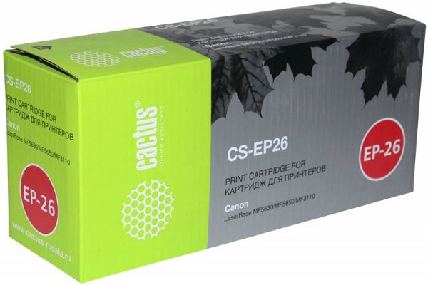 цена Картридж Cactus CS-EP26 черный для Canon LB MF5630/MF5650/MF3110 (2500стр.)
