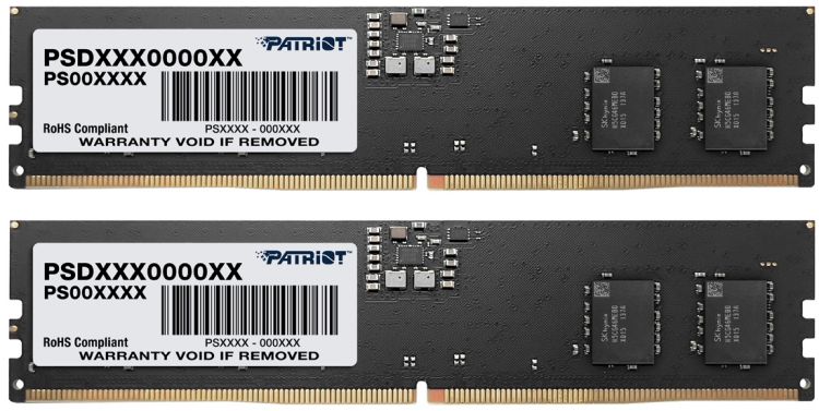 

Модуль памяти DDR5 32GB (2*16GB) Patriot Memory PSD532G5600K Signature PC5-44800 5600MHz CL46 1.1V Ret, PSD532G5600K