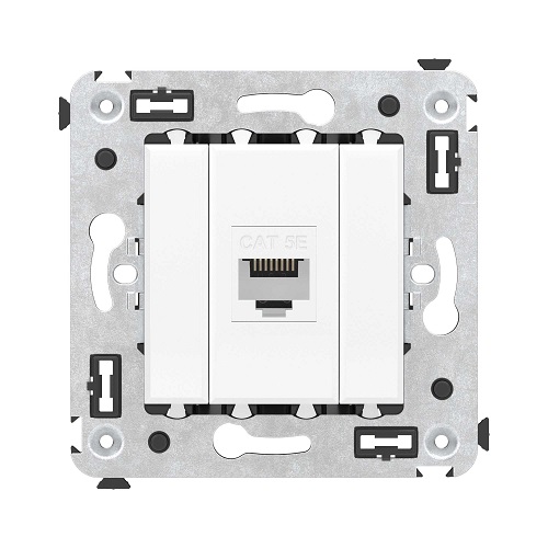 

Розетка компьютерная DKC 4400663 RJ-45 без шторки в стену, кат.5е одинарная, "Белое облако", "Avanti", 4400663