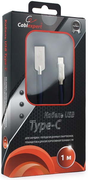 

Кабель интерфейсный USB 2.0 Cablexpert CC-P-USBC02Bl-1M AM/Type-C, серия Platinum, длина 1м, синий, блистер, CC-P-USBC02Bl-1M