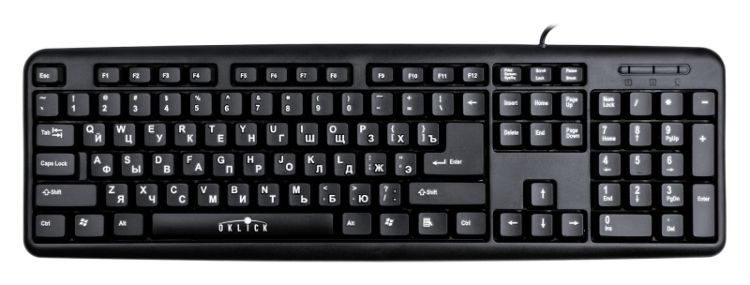 Клавиатура Oklick 180M черная, USB