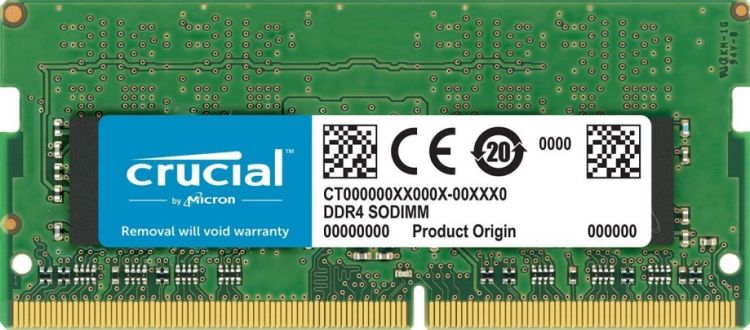 Модуль памяти SODIMM DDR4 8GB Crucial CT8G4SFS8266 PC4-21300 2666MHz CL19 SR 1.2V - фото 1