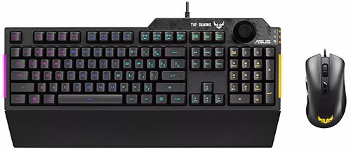 Клавиатура и мышь ASUS TUF Gaming Combo K1&M3 90MP02A0-BCRA00 черные, USB, RGB подсветка, Mech-Brane, 7 кнопок, 7000 dpi