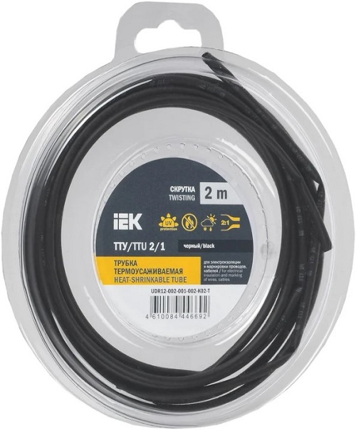 

Трубка термоусадочная IEK UDR12-002-001-002-K02-T ТТУ нг-LS 2/1 черная (2м/упак), UDR12-002-001-002-K02-T