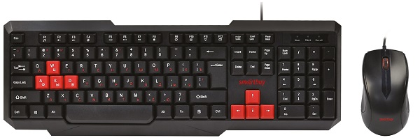 Клавиатура и мышь SmartBuy One SBC-230346-KR черно-красный цена и фото