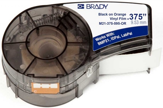 

Лента красящая Brady M21-375-595-OR brd142809 9.53mm/6.4m винил, черный на оранжевом, M21-375-595-OR