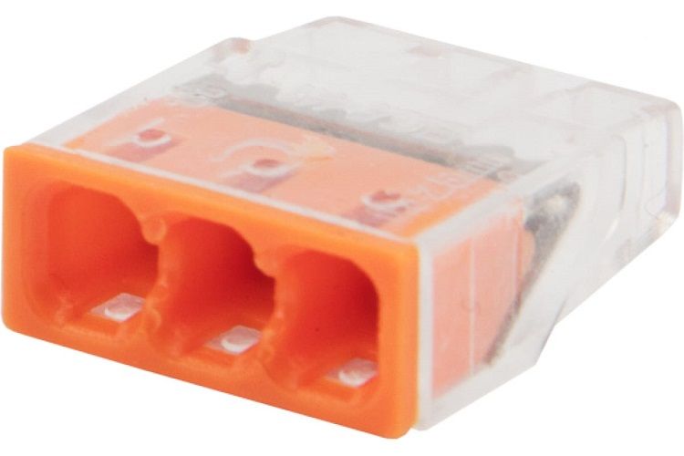 

Клемма Rexant 07-3212 экспресс СМК 2273-203, 3-проводная 0.5-2.5 мм2, прозрачная (100шт), 07-3212