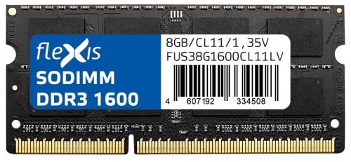 Модуль памяти SODIMM DDR3L 8GB Flexis FUS38G1600CL11LV PC3-12800 1600MHz CL11 1.35V