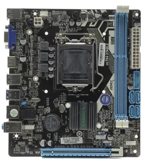 Материнская плата mATX Esonic H81JEL WITH Intel Celeron (G1840) (LGA1156, H81, 2*DDR3 (1333), 4*SATA, PCIe, HDMI, D-Sub, 4*USB 2.0, 2*USB 3.1)