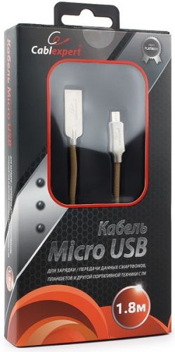 

Кабель интерфейсный USB 2.0 Cablexpert CC-P-mUSB02Gd-1.8M, CC-P-mUSB02Gd-1.8M