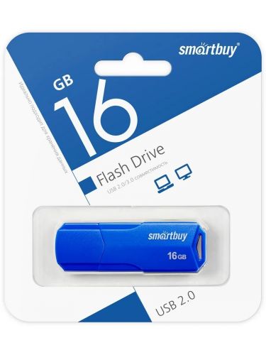 

Накопитель USB 2.0 16GB SmartBuy SB16GBCLU-BU, SB16GBCLU-BU