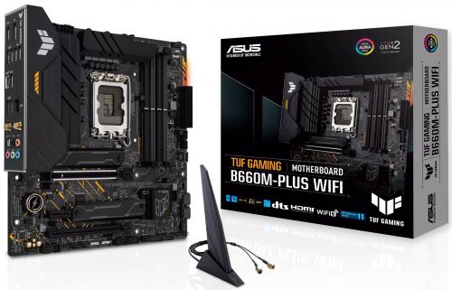 Материнская плата mATX ASUS TUF GAMING B660M-PLUS WIFI LGA1700, B660, 4*DDR5, DP, HDMI, 4*SATA 6Gb/s