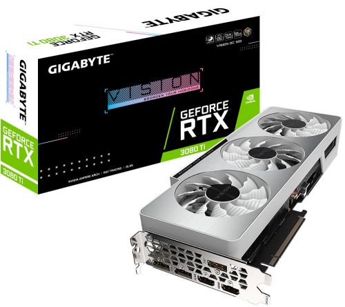Видеокарта PCI-E GIGABYTE GeForce RTX 3080 Ti VISION OC (GV-N308TVISION OC-12GD) 12GB GDDR6X 384bit 8nm 1365/19000MHz 2*HDMI/3*DP RTL GeForce RTX 3080 Ti VISION OC (GV-N308TVISION OC-12GD) - фото 1