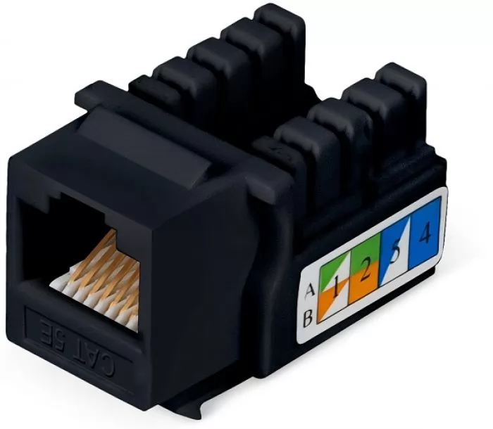 Cabeus KJ-RJ45-Cat.5e-90-BK