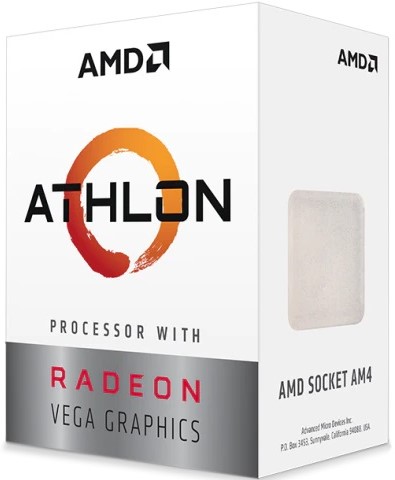 Процессор AMD Athlon 3000G YD3000C6M2OFB Picasso, 2C/4T 3,5GHz (AM4, L3 4MB, Radeon Vega 3, 14 нм, 35 Вт) OEM