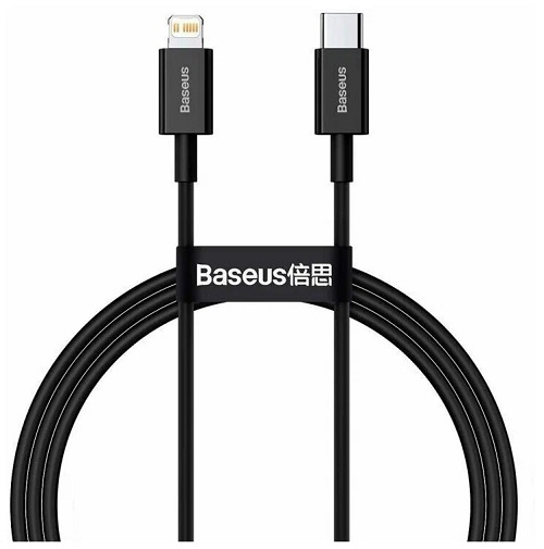 

Кабель интерфейсный Baseus CATLYS-A01 Type-C - Lightning (PD 20W) силиконовый 1m black, CATLYS-A01