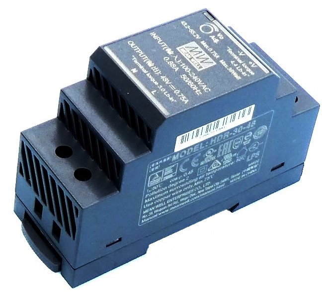 

Преобразователь AC-DC сетевой Mean Well HDR-30-48 48В, 0.75А, 36Вт, HDR-30-48