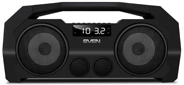 

Портативная акустика 2.0 Sven PS-465 SV-016173 черная, 2x9Вт (RMS), FM-тюнер, USB, microSD, Bluetooth, LED-дисплей, встроенный аккумулятор, PS-465