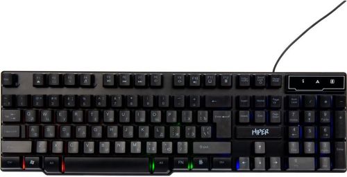 Клавиатура HIPER KG101 Lagoon чёрная, 104кл, JIS, USB, мембранная, RGB подсветка