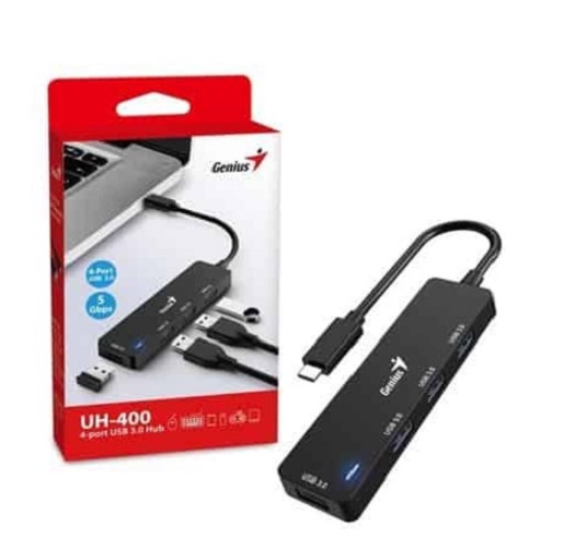 

Концентратор Genius UH-400,Black 31240002400 4х портовый, USB 3.0, до 5 Гбит/с, Type C, 15 см, UH-400,Black