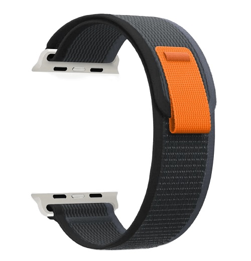 

Ремешок на руку Lyambda DSN-25-44-BG нейлоновый для Apple Watch 42/44/45/49 mm black/grey/orange, DSN-25-44-BG