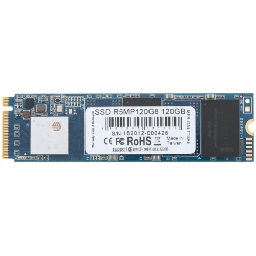 

Накопитель SSD M.2 2280 AMD R5M120G8 120GB SATA III 3D TLC 530/400MB/s IOPS 64K/81K, R5M120G8