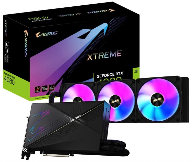 

Видеокарта PCI-E GIGABYTE GeForce RTX 4080 XTREME WATERFORCE (GV-N4080AORUSX W-16GD) 16GB GDDR6X 256bit 4nm 2205/22400MHz HDMI/3*DP, GeForce RTX 4080 XTREME WATERFORCE (GV-N4080AORUSX W-16GD)