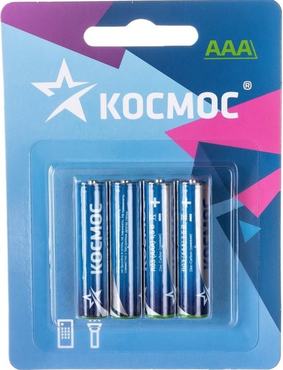 

Батарейка Космос KOCR034BL солевые, 4 шт, ААА (LR03, R03, UM4), KOCR034BL