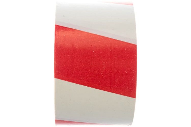 Лента Rexant 19-3150 оградительная 75 мм х 100 м, цвет белый/красный - фото 1