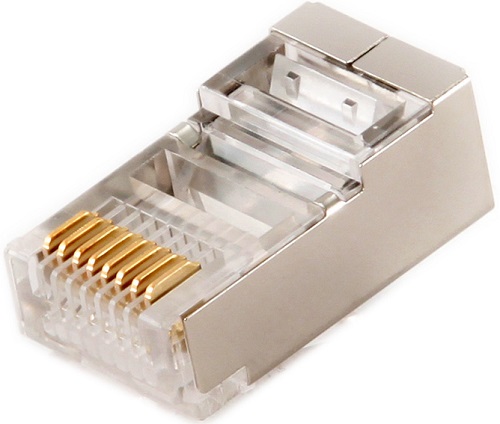 

Коннектор Cablexpert PLUG5SP/10 RJ-45 (8P8C) универсальный кат.5e экранированная, контакты 30 микродюймов" (10 шт.), PLUG5SP/10