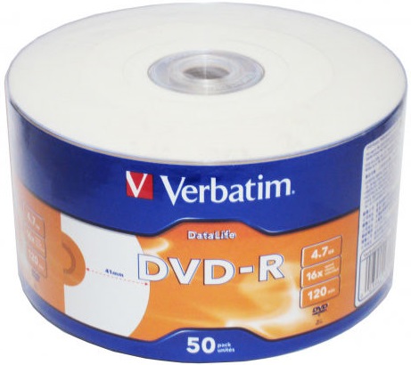 Диск DVD-R Verbatim 43793 4.7Gb 16x bulk (50шт) Printable