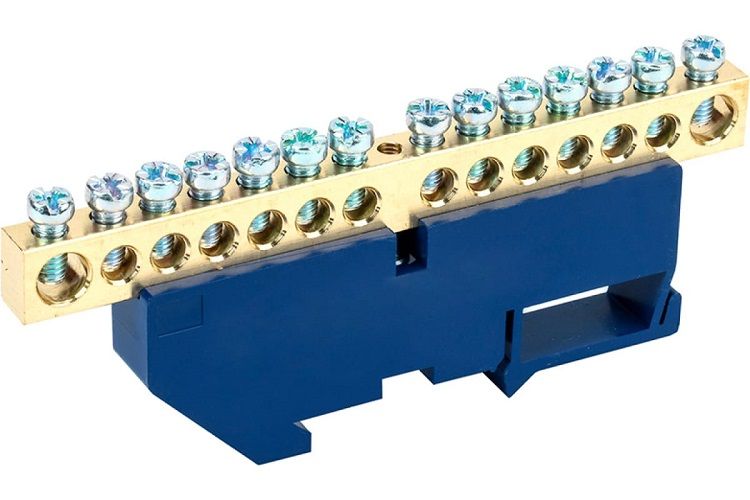 

Шина Rexant 11-2350 «N» нулевая с синим изолятором на DIN-рейку 8x12 мм стойка бол. 14 групп, 11-2350