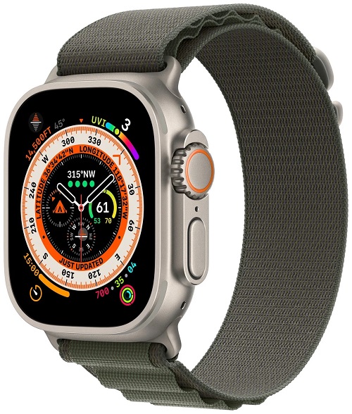 

Часы Apple Watch Ultra 49mm S Titan Case/Green Alpine Loop, Watch Ultra 49mm