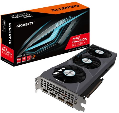 Видеокарта PCI-E GIGABYTE Radeon RX 6650 XT EAGLE 8G (GV-R665XTEAGLE-8GD) 8GB GDDR6 128bit 7nm 2192/17500MHz 2*DP 2*HDMI