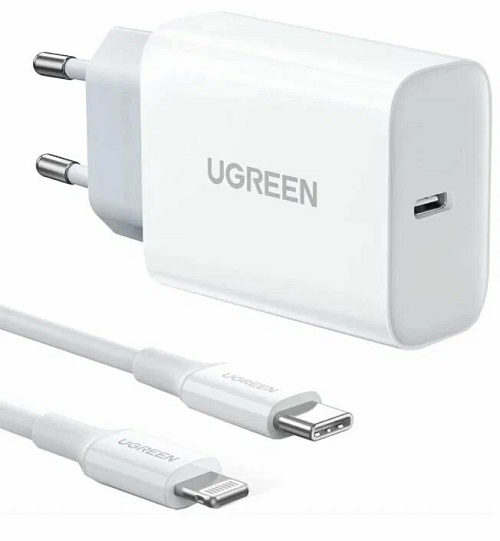 

Зарядное устройство сетевое UGREEN CD137 50698_ USB Type-C, 20W, белый, CD137