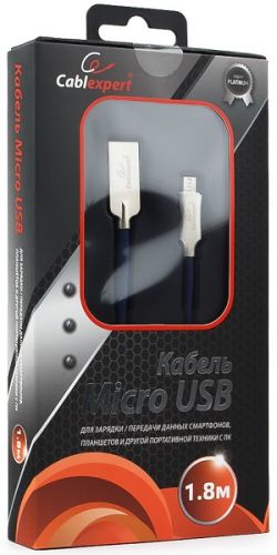 

Кабель интерфейсный USB 2.0 Cablexpert CC-P-mUSB02Bl-1.8M, CC-P-mUSB02Bl-1.8M